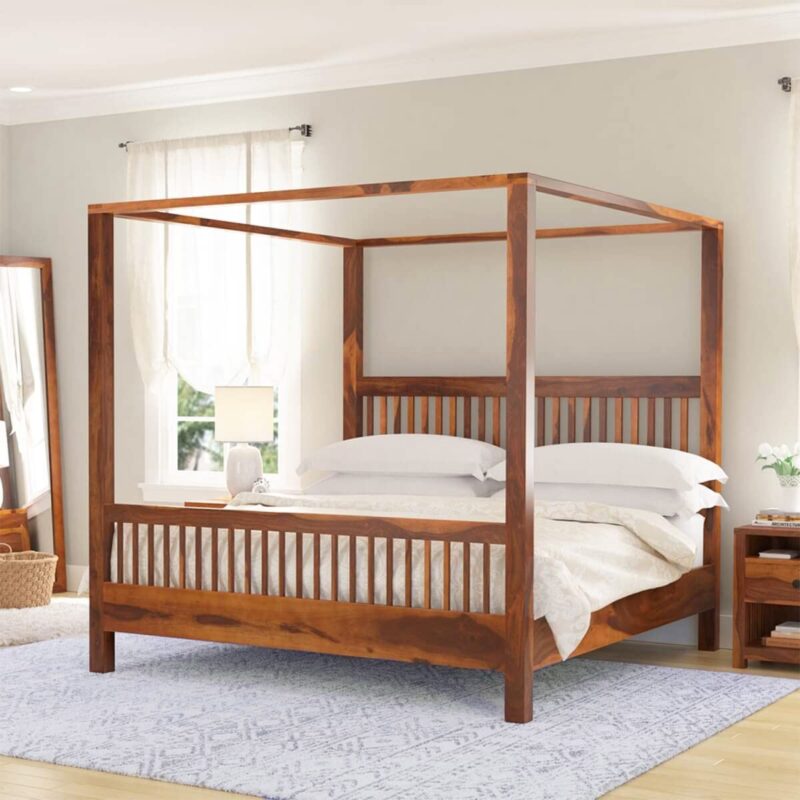 Buy Wooden Four Poster Beds Online at Best Price in India