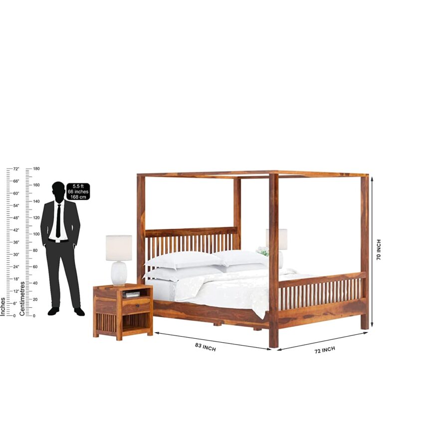 Buy Wooden Four Poster Beds Online at Best Price in India
