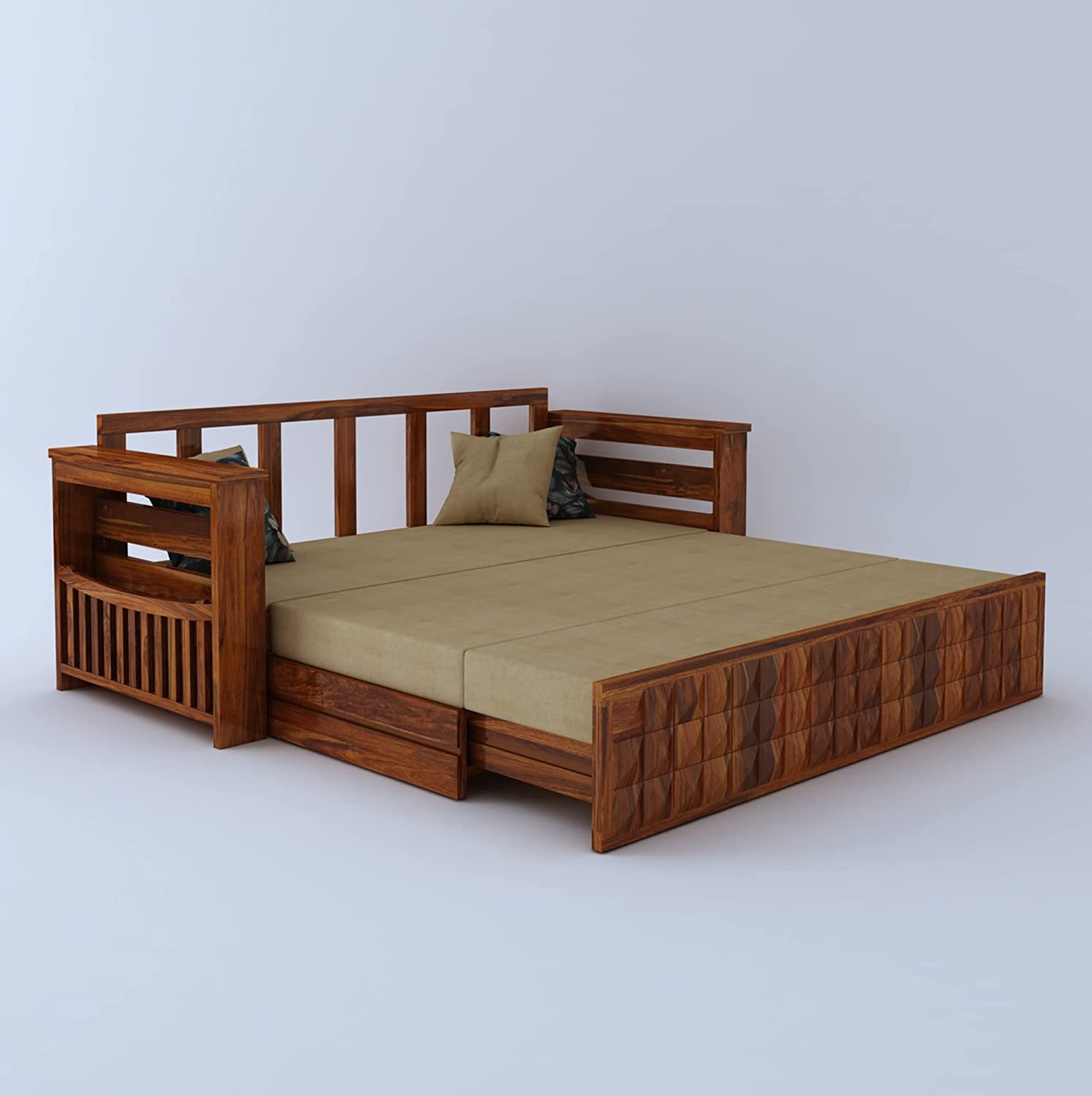 Solid Wood Sofa Bed With Storage
